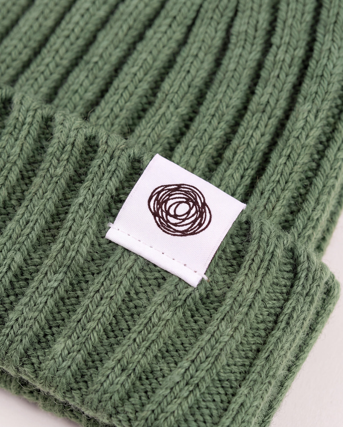 Merinowol Gebreide Baby Muts - Sage