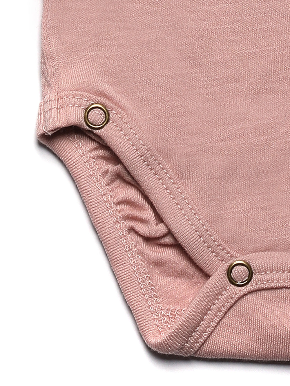 Wollen Overslagromper korte mouw – Merinowol - Misty Rose