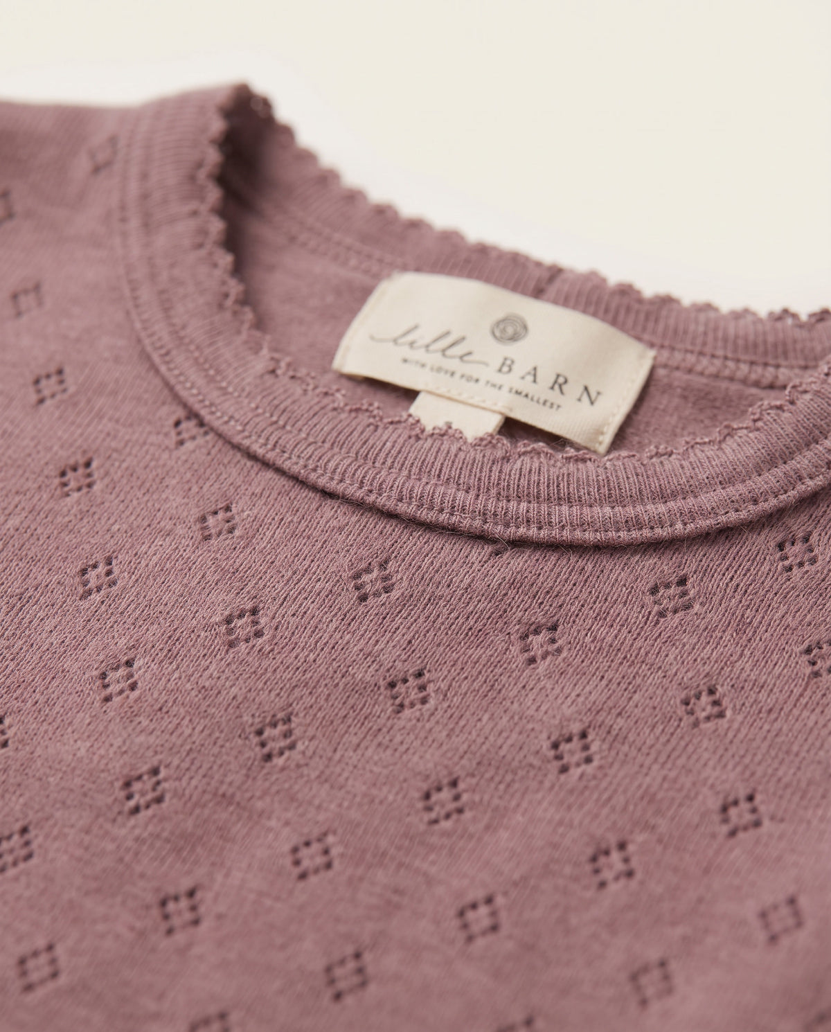 Woll-Strampler mit langen Ärmeln Pointelle – Merinowolle – Rose Brown