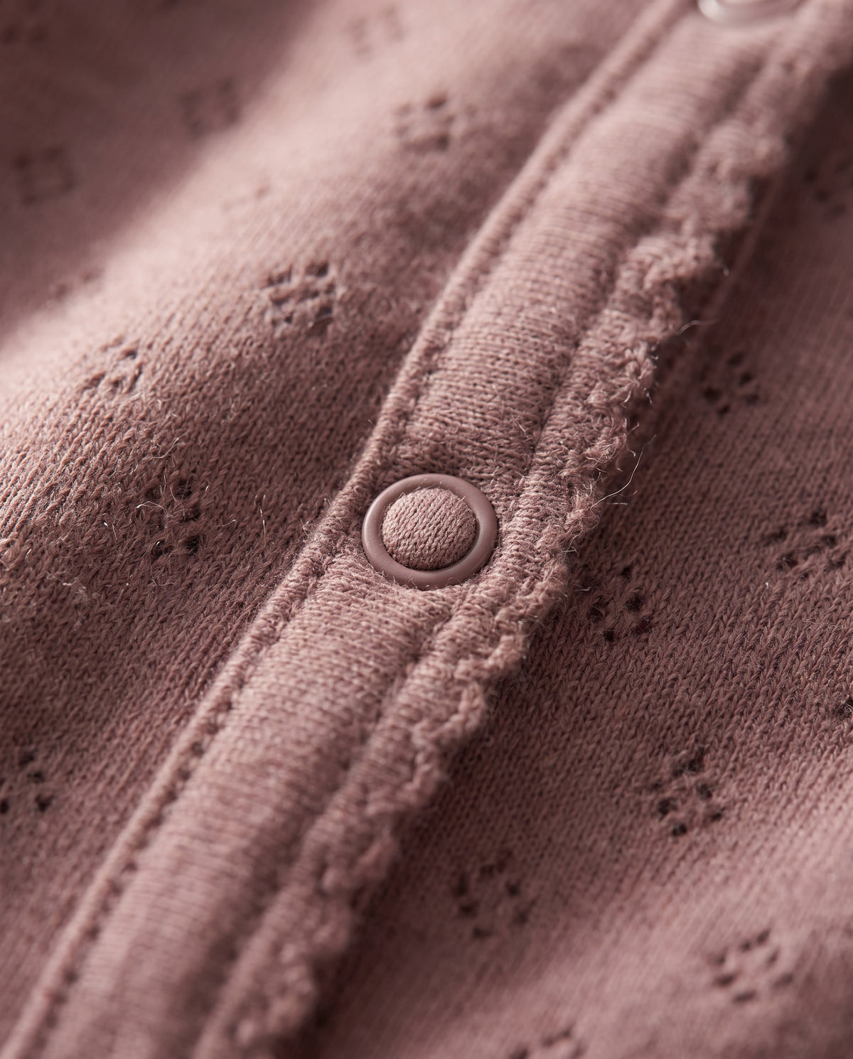 Woll-Strampler in Pointelle - Merinowolle - Rose Brown