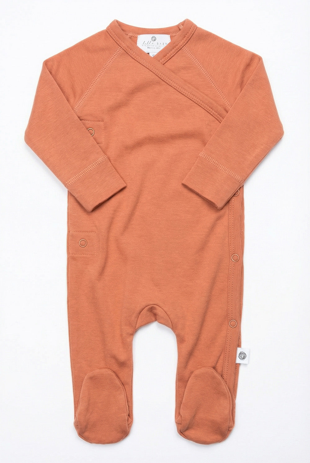 Wollen Baby pakje met voetjes – Merinowol - Coral Gold