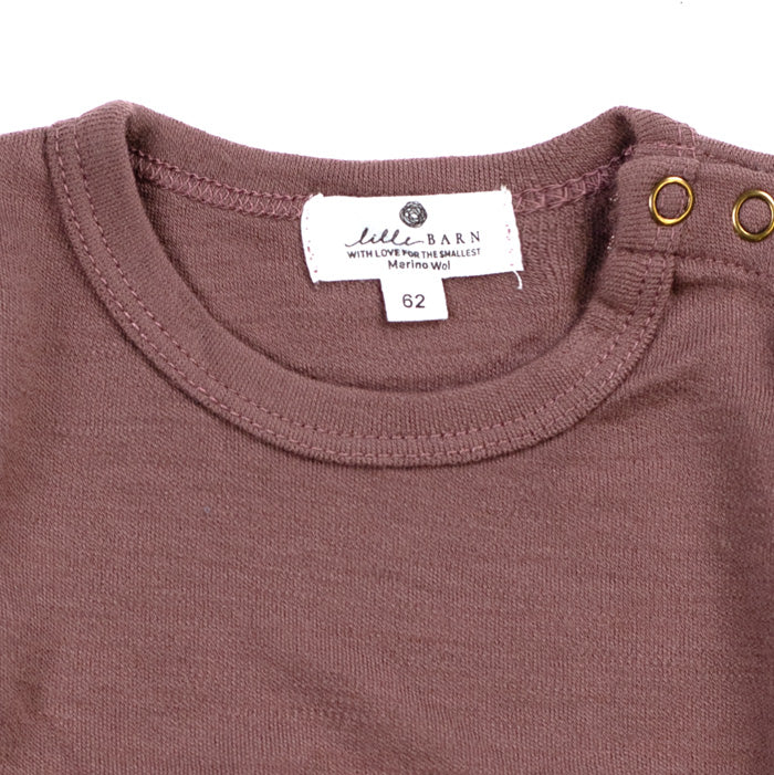 Wollen Baby- en kindertrui / long sleeve shirt – Merinowol - Twilight mauve