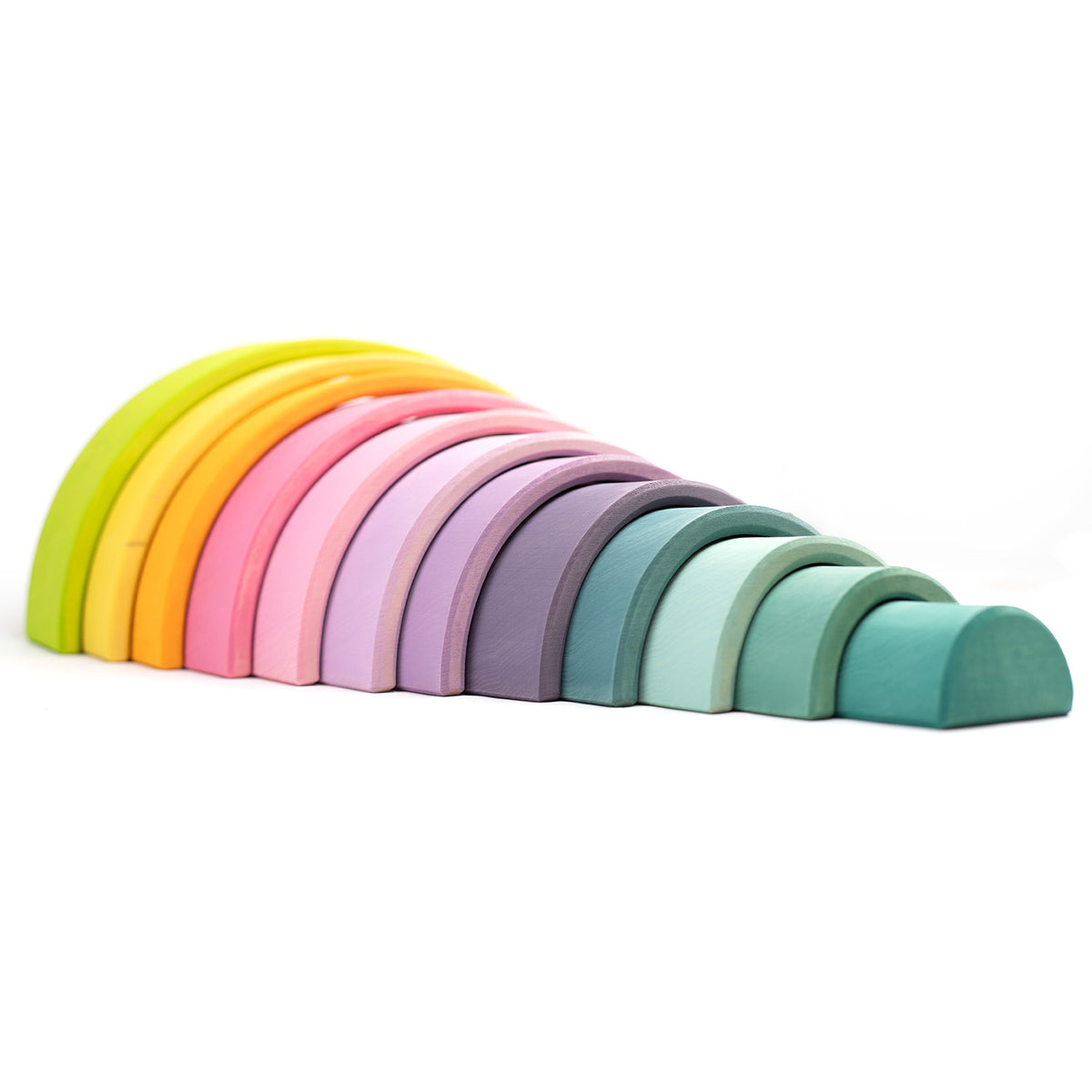 Houten speelgoed stapelaar - Regenboog pastel groot - Montessori - Open einde speelgoed