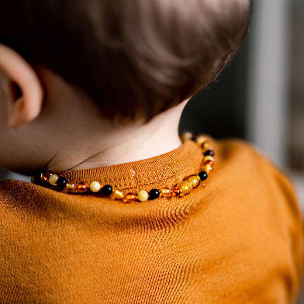 Kinderketting Barnsteen – ronde kraaltjes – 36cm - 4 kleuren