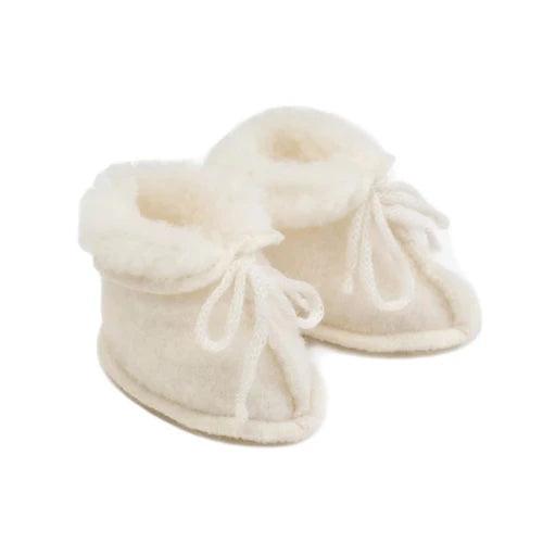 Baby / newborn wollen slofjes - Naturel