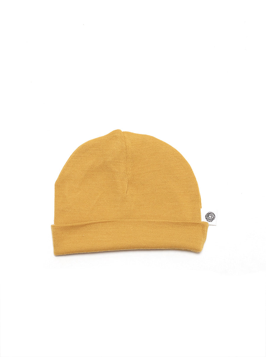 Wollen baby muts - Merinowol - Harvest Gold