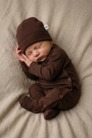 Wollmütze für Babys - Merinowolle - Chocolate Fondant