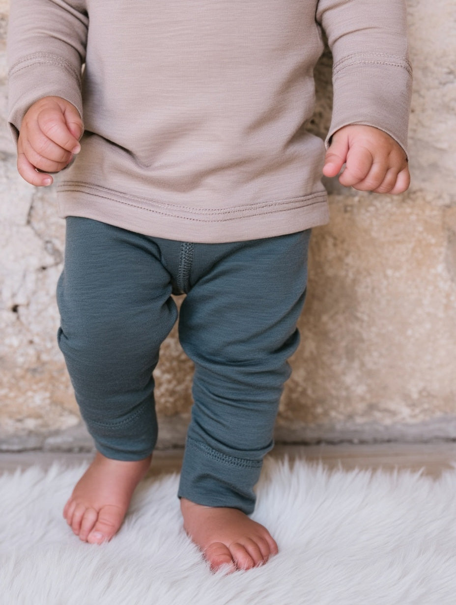 Woll-Baby-Kinderhose - Merinowolle - Orion Blue