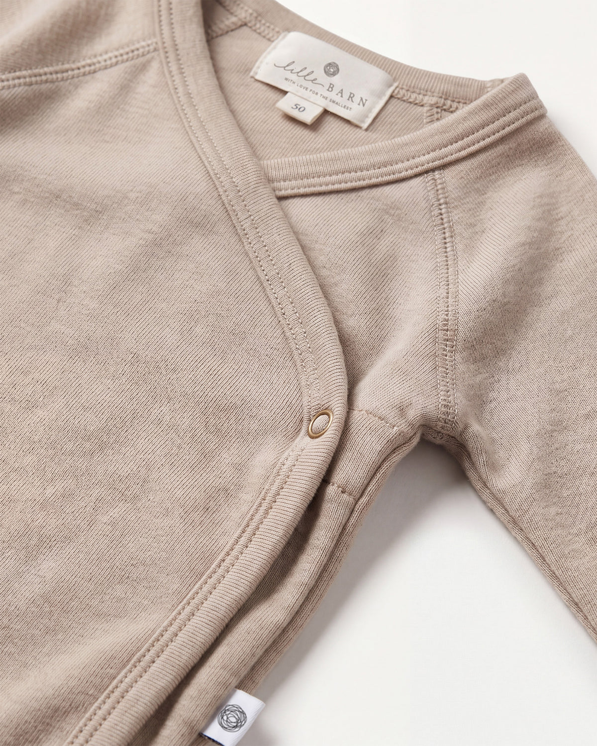 Wollener Wickelstrampler Langarm – Merinowolle - Oxford Tan