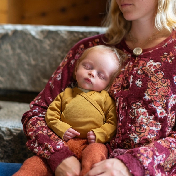 Baby Woll-Wickelpullover – Merinowolle – Harvest Gold