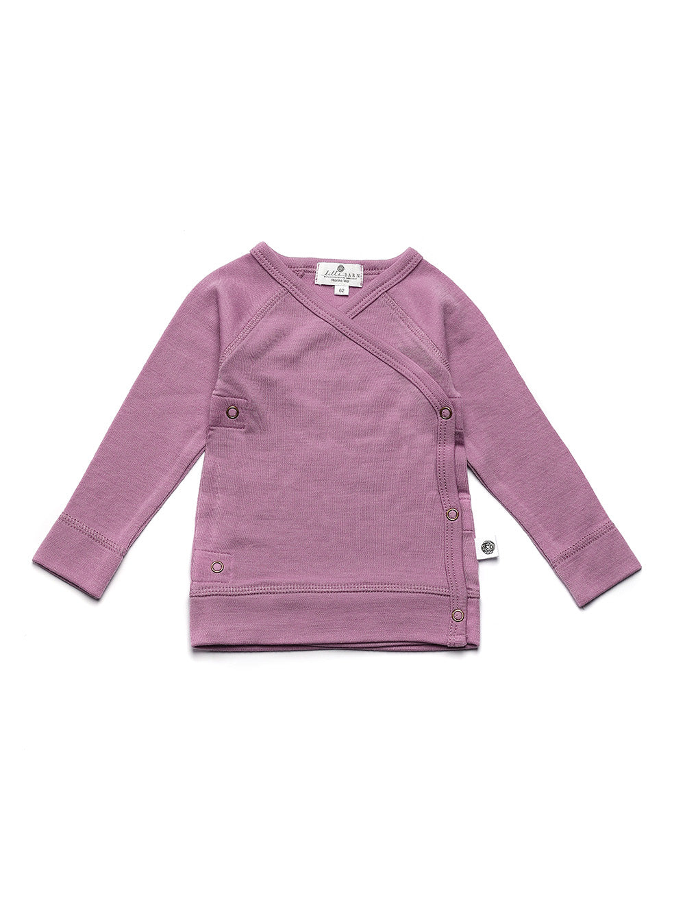 Baby-Wickelpullover aus Wolle – Merinowolle – Lavender Mist