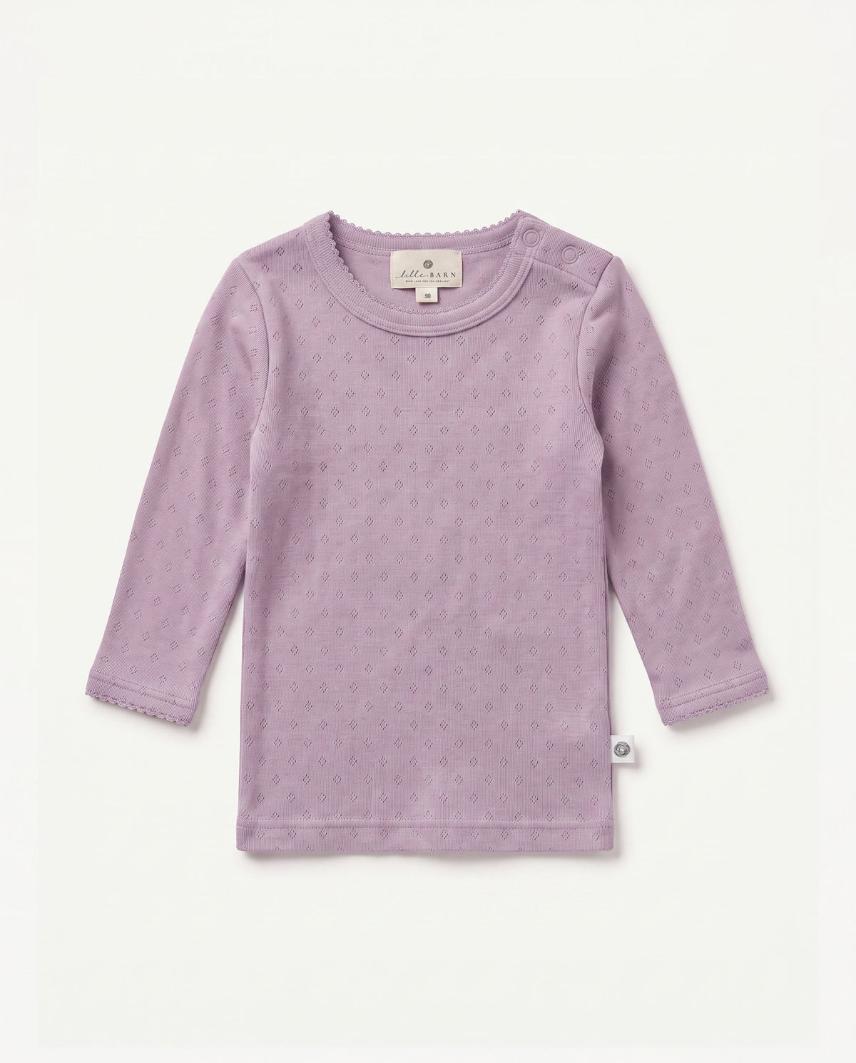 Woll-Pullover Pointelle – Merinowolle – Lavender Frost