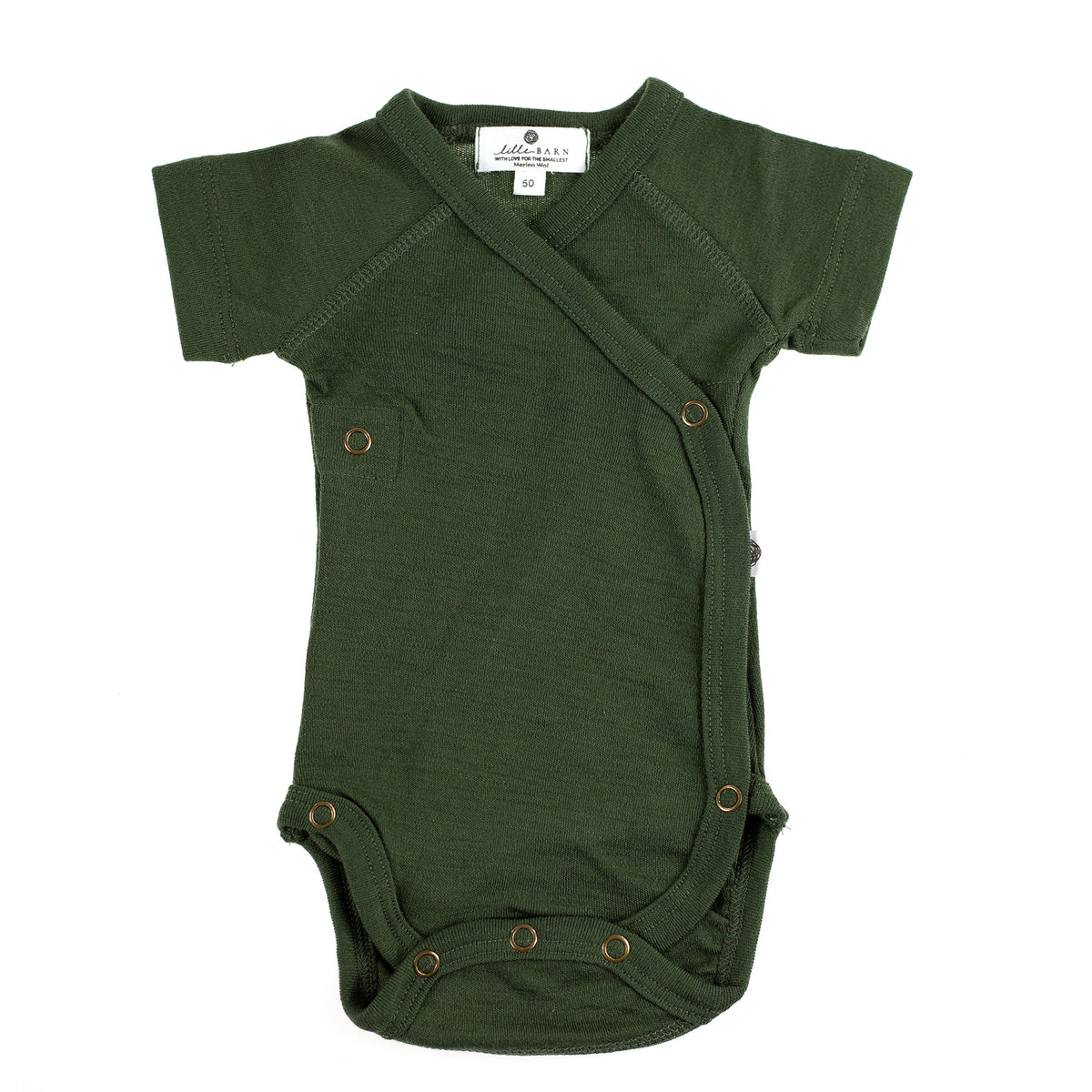Wollen Overslagromper korte mouw – Merinowol - Rifle Green