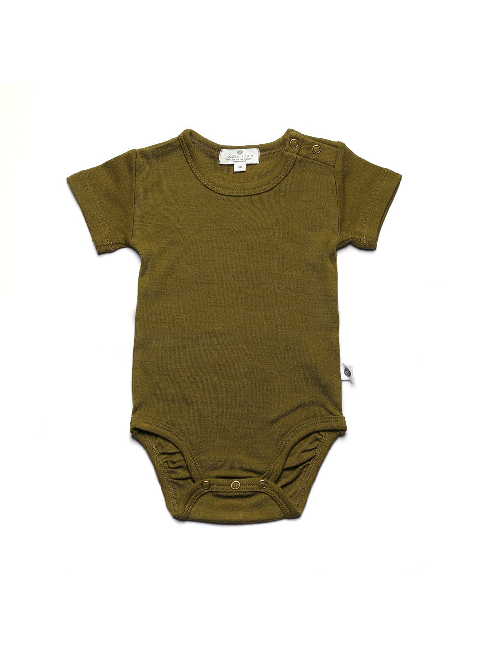 Merinwol romper korte mouwen - merinowol - Fir Green