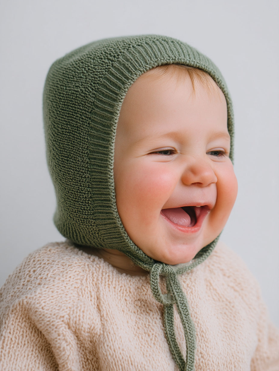 Wollstrickmütze Baby - Merinowolle - Harper