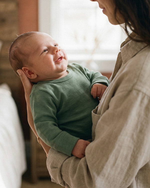 Baby-Kinderpullover aus Wolle – Merinowolle – Shale Green
