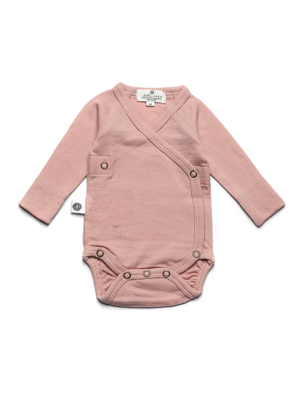 Wollen Overslagromper lange mouw – Merinowol - Misty Rose