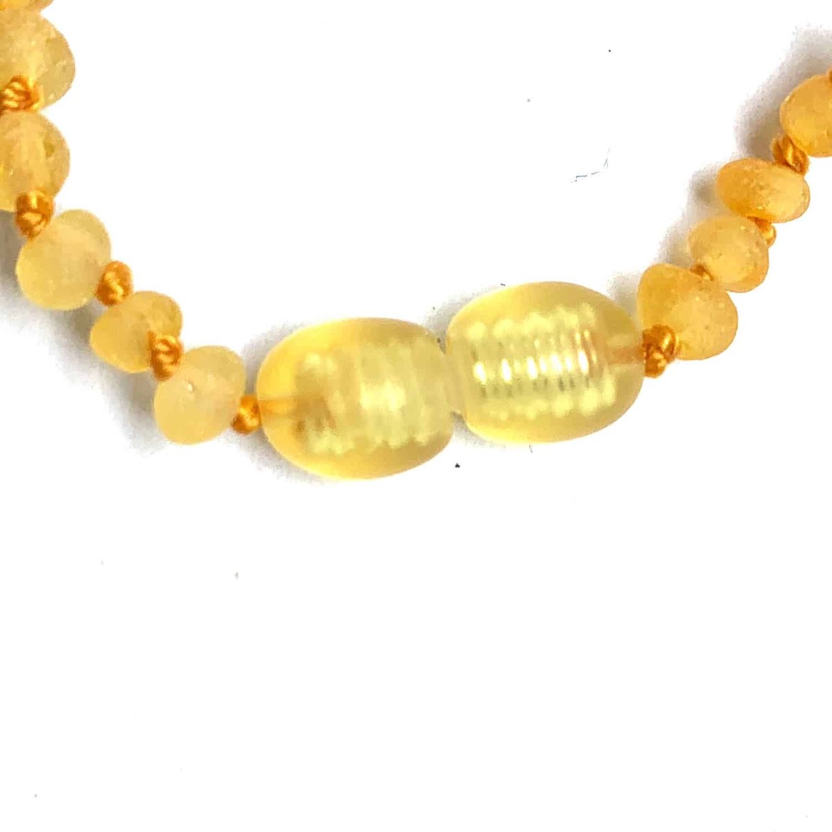 Baby/Kind - Barnsteen ketting - lemon - semi ronde ruwe kraaltjes - 33cm