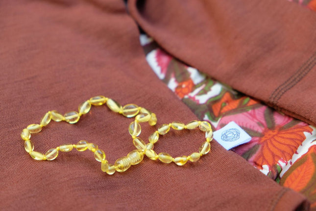 Baby/Kind - Barnsteen ketting - lemon - ovalen gepolijste steentjes - 33cm - Lille Barn - With ♥ for the smallest