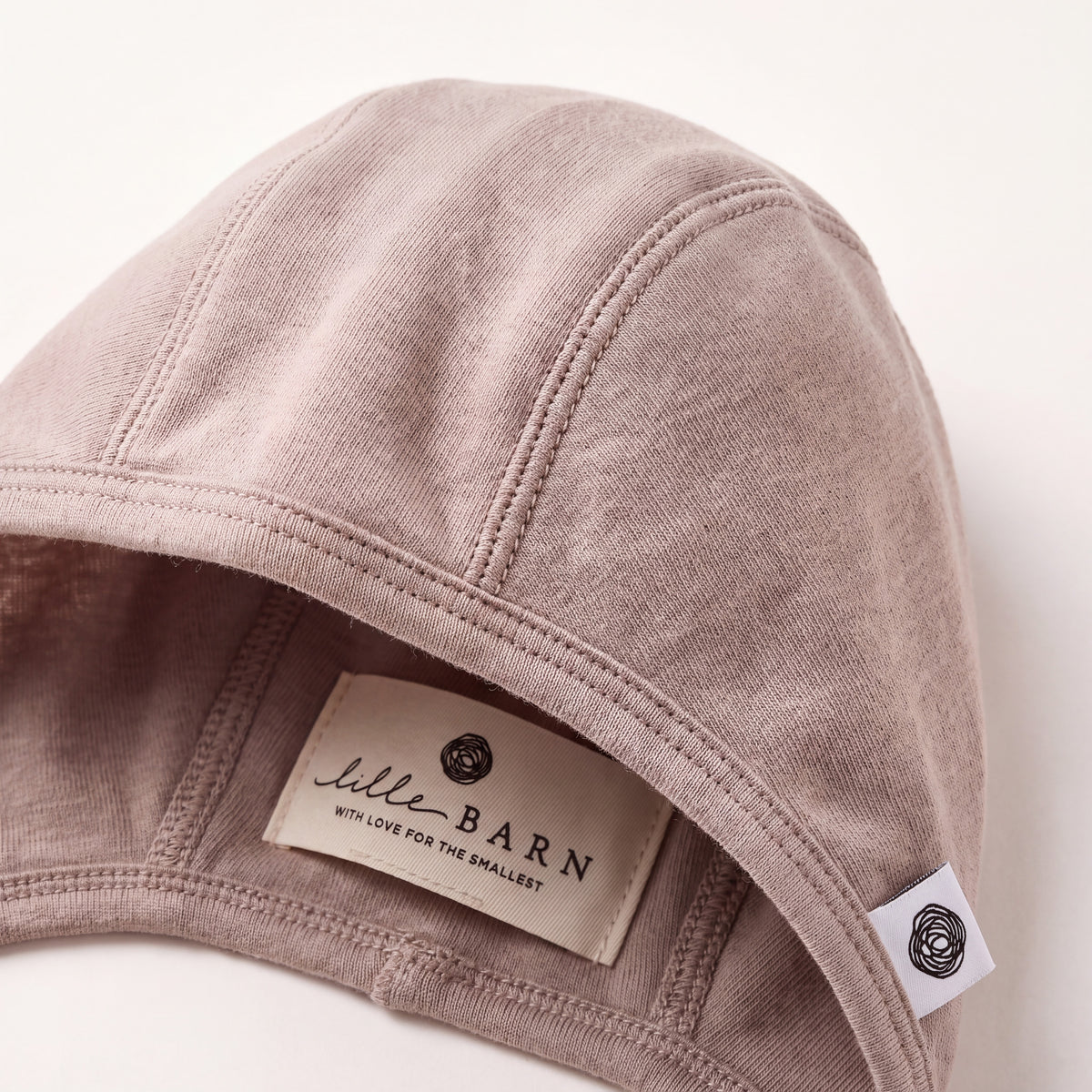 Babymütze mit Schleife aus Wolle – Merinowolle – Misty Rose