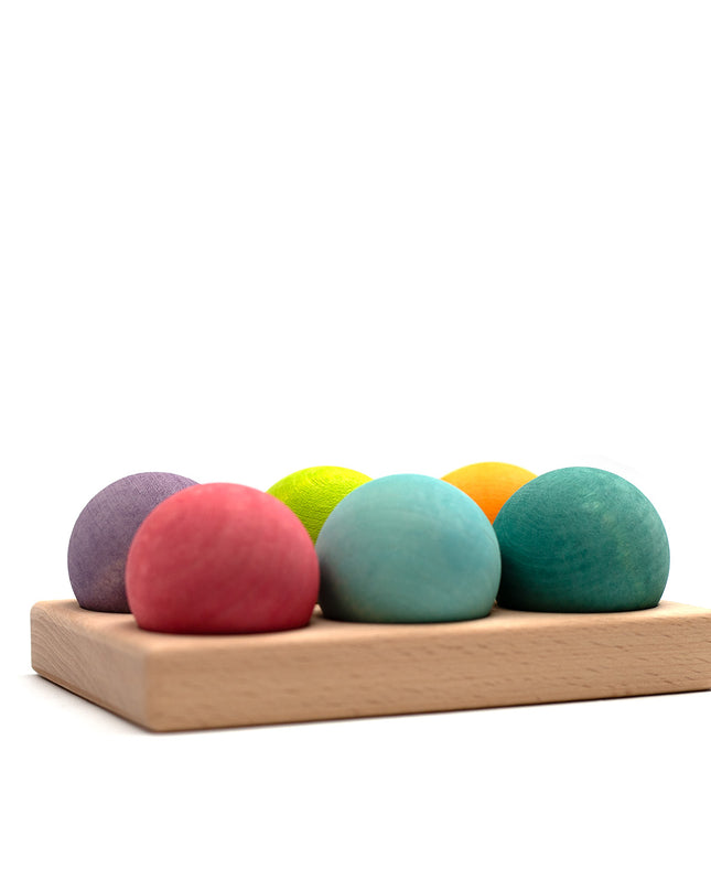 Houten speelgoed - Houten gekleurde ballen - Montessori - Open einde speelgoed - Lille Barn - With ♥ for the smallest