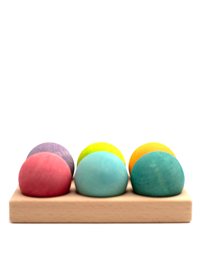 Houten speelgoed - Houten gekleurde ballen - Montessori - Open einde speelgoed - Lille Barn - With ♥ for the smallest