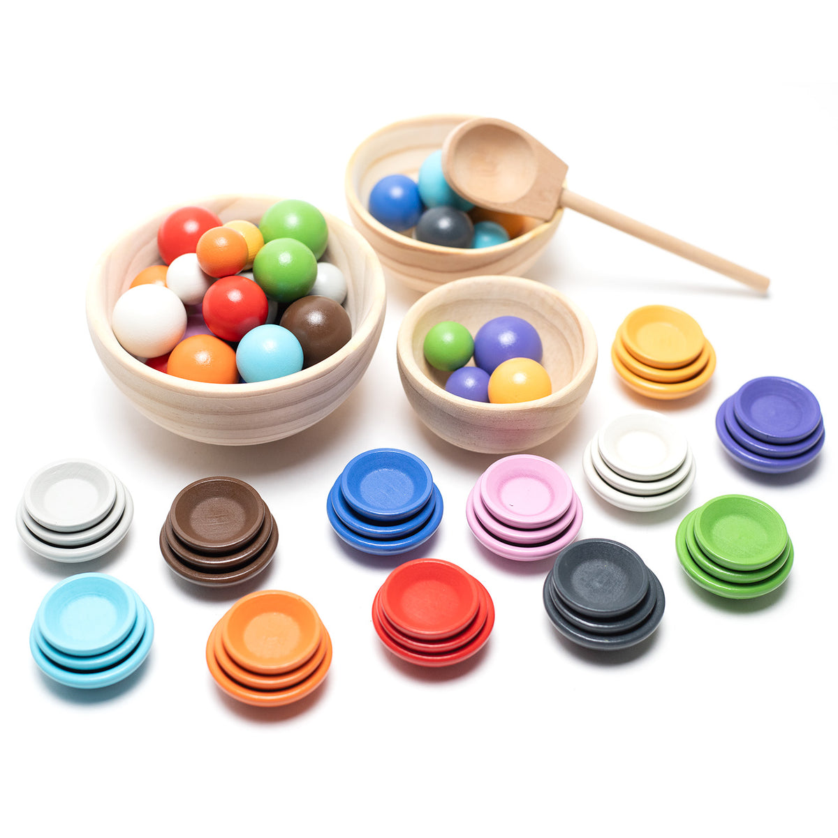 Houten speelgoed schaaltjes en ballen set - Montessori - Open einde speelgoed