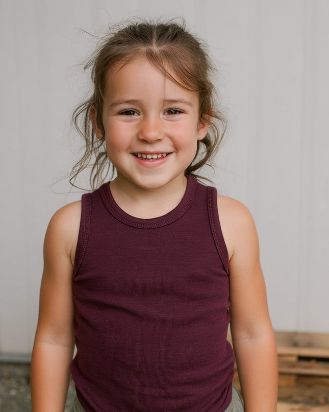 Kinder Wollshirt - Merinowolle - Feige