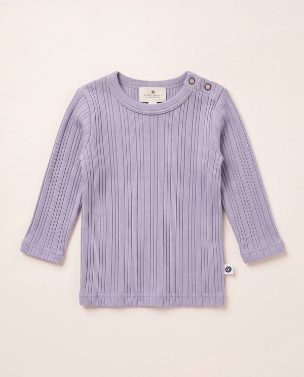 Wollpullover in Rippstrick - Merinowolle - Lavender Frost