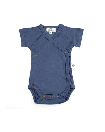 Kurzarm-Wickelspielanzug aus Wolle – Merinowolle