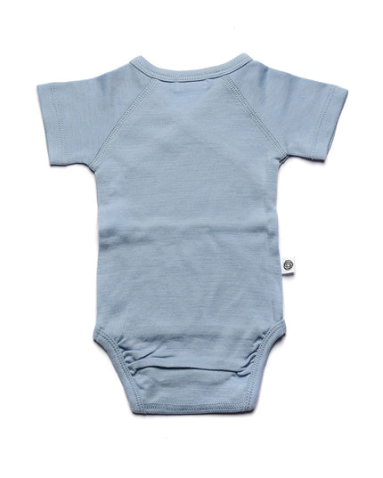 Kurzarm-Wickelspielanzug aus Wolle – Merinowolle