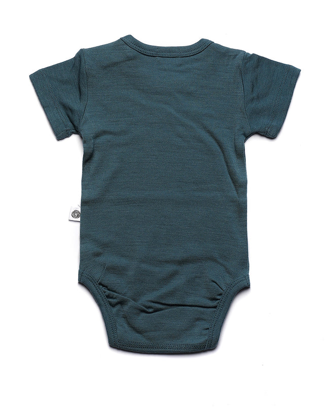 Kurzarm-Strampler aus Merinowolle – Merinowolle – Orion Blue