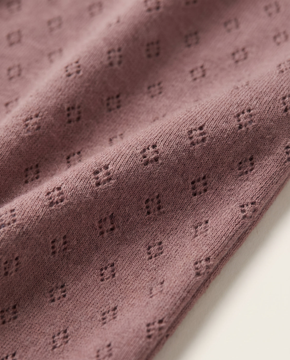 Woll-Strampler in Pointelle - Merinowolle - Rose Brown