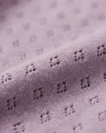 Woll-Strampler in Pointelle - Merinowolle - Lavender Frost