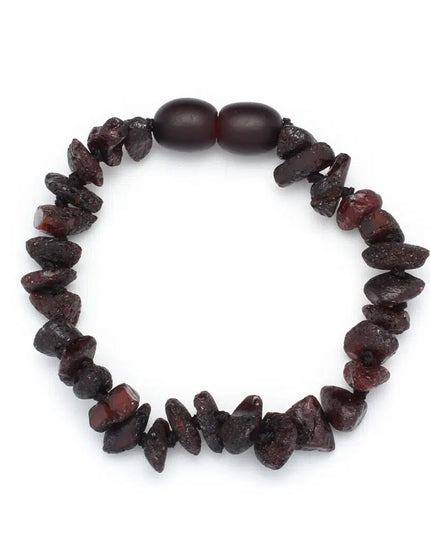 Baby/Kind – Barnsteen armbandje – Chips - Ruwe kraaltjes - 14cm - Kers - Lille Barn