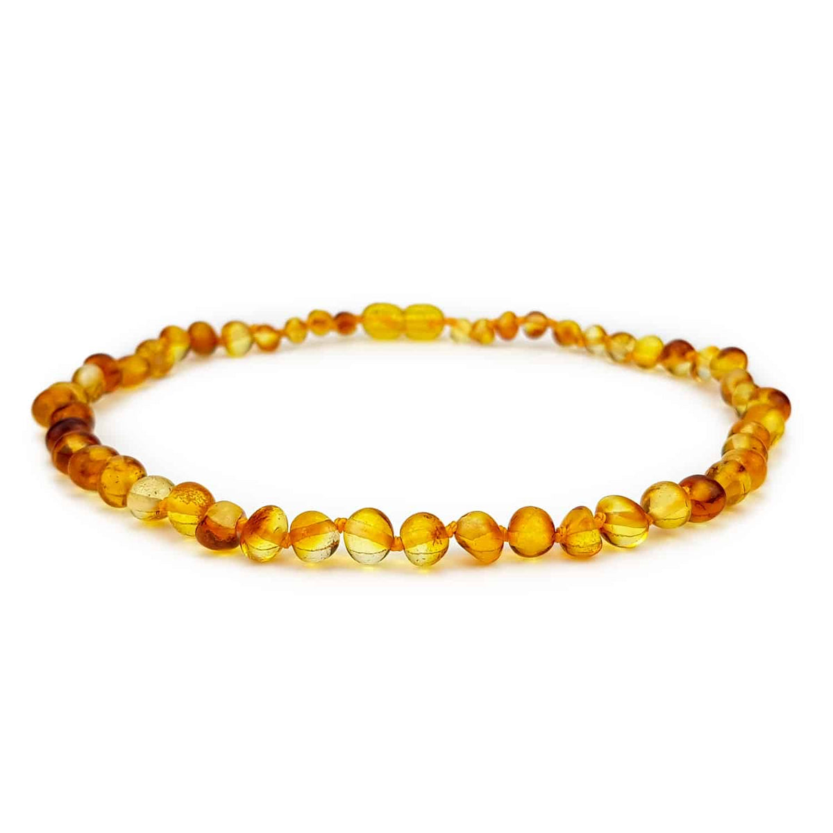Baby/Kind - Barnsteen ketting - honing  - gepolijste ronde steentjes - 33cm