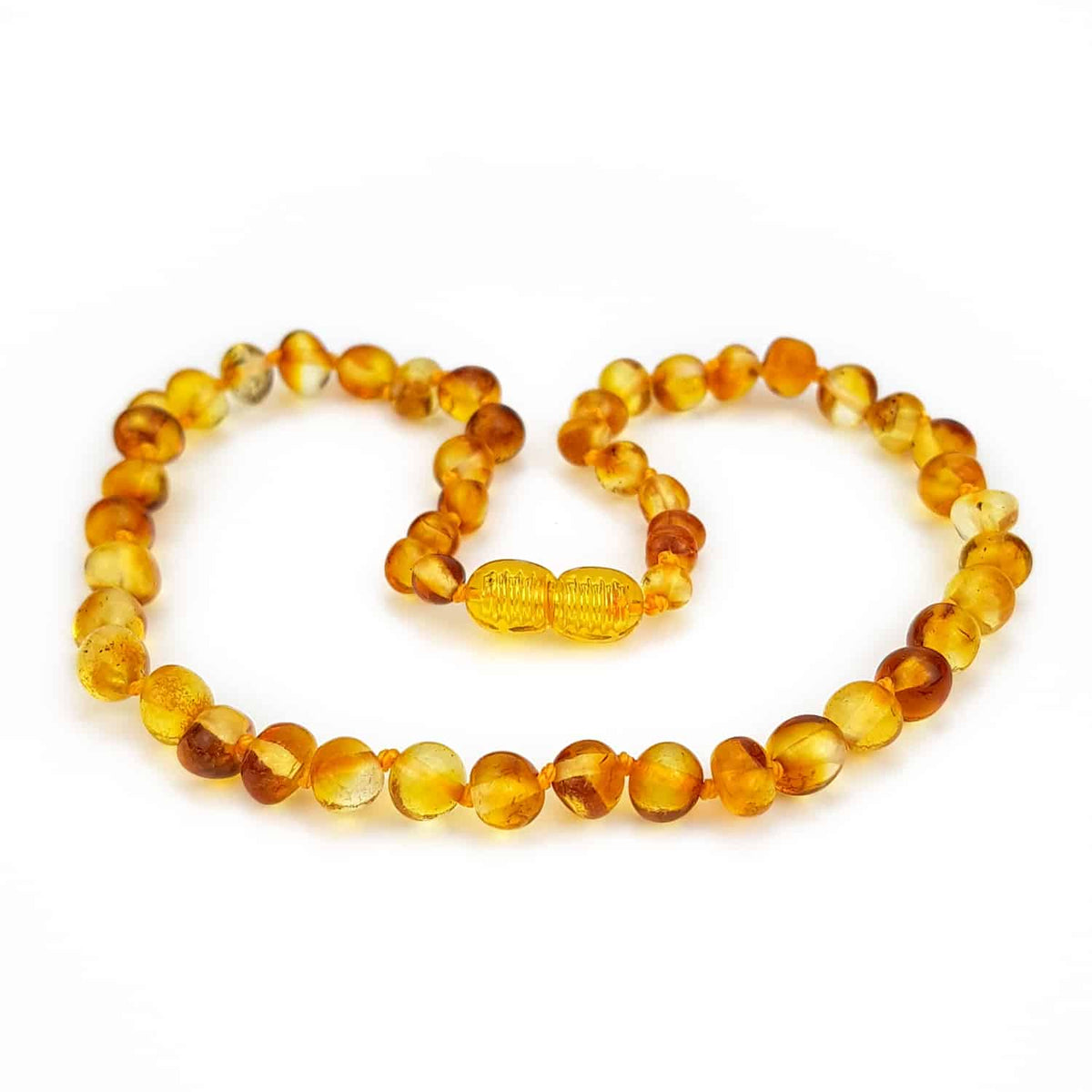 Baby/Kind - Barnsteen ketting - honing  - gepolijste ronde steentjes - 33cm