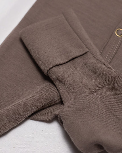 Baby-Strampler/Spielanzug aus Wolle – Merinowolle – Misty Rose