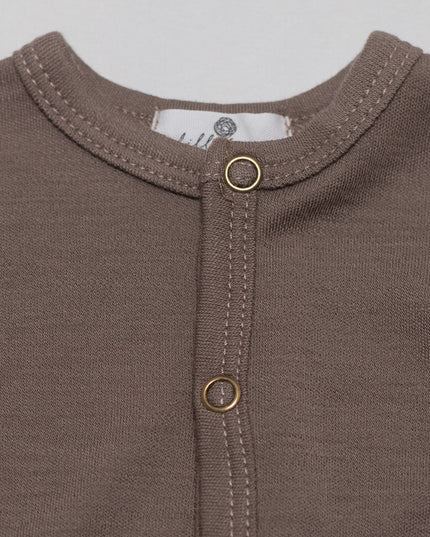 Baby-Strampler/Spielanzug aus Wolle – Merinowolle – Misty Rose