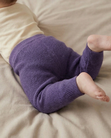 Baby-Strickhose aus Merinowolle – Violett