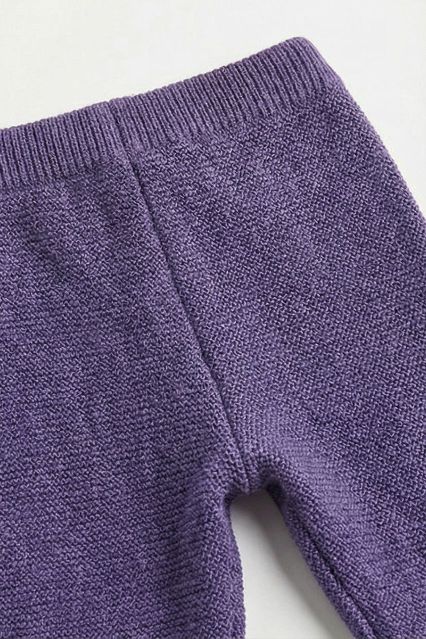Merinowol gebreid baby broekje - Violet