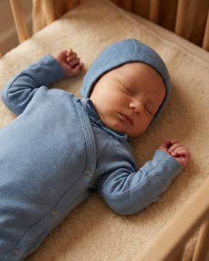 Wollstrampler / Romper – Merinowolle – Blue Fog