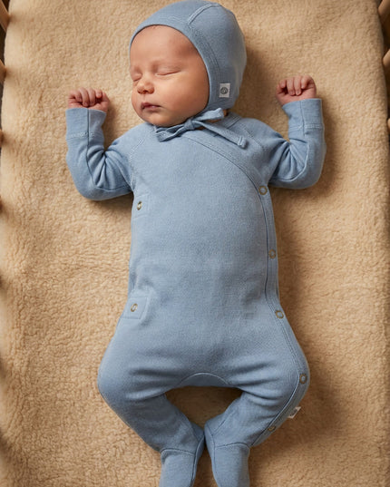 Wollstrampler / Romper – Merinowolle – Blue Fog