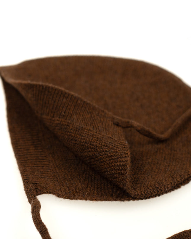 Wollmütze Baby Gestrickt - Merinowolle - Braun