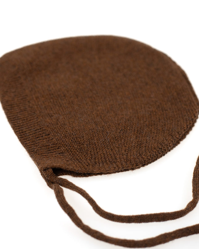 Wollmütze Baby Gestrickt - Merinowolle - Braun