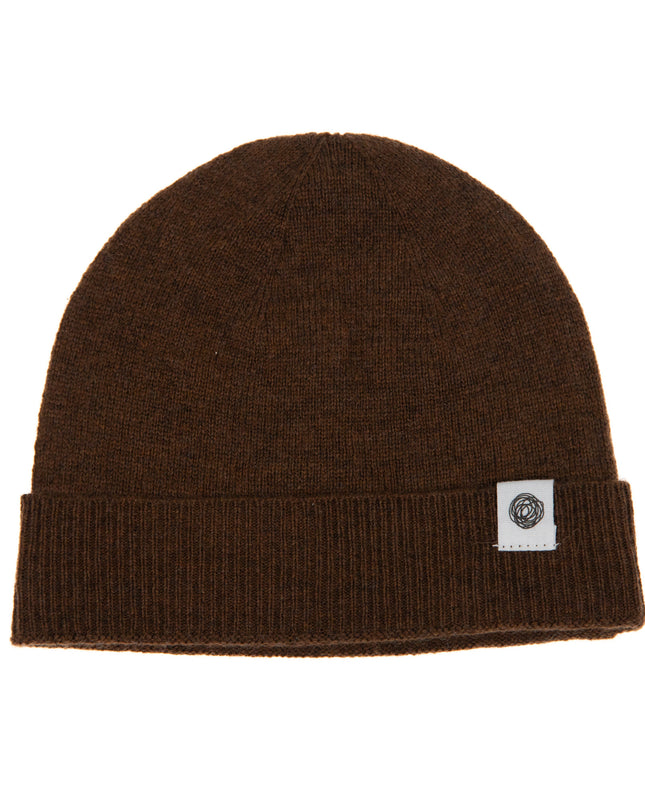 Babymütze aus Wolle gestrickt - Merinowolle - Braun
