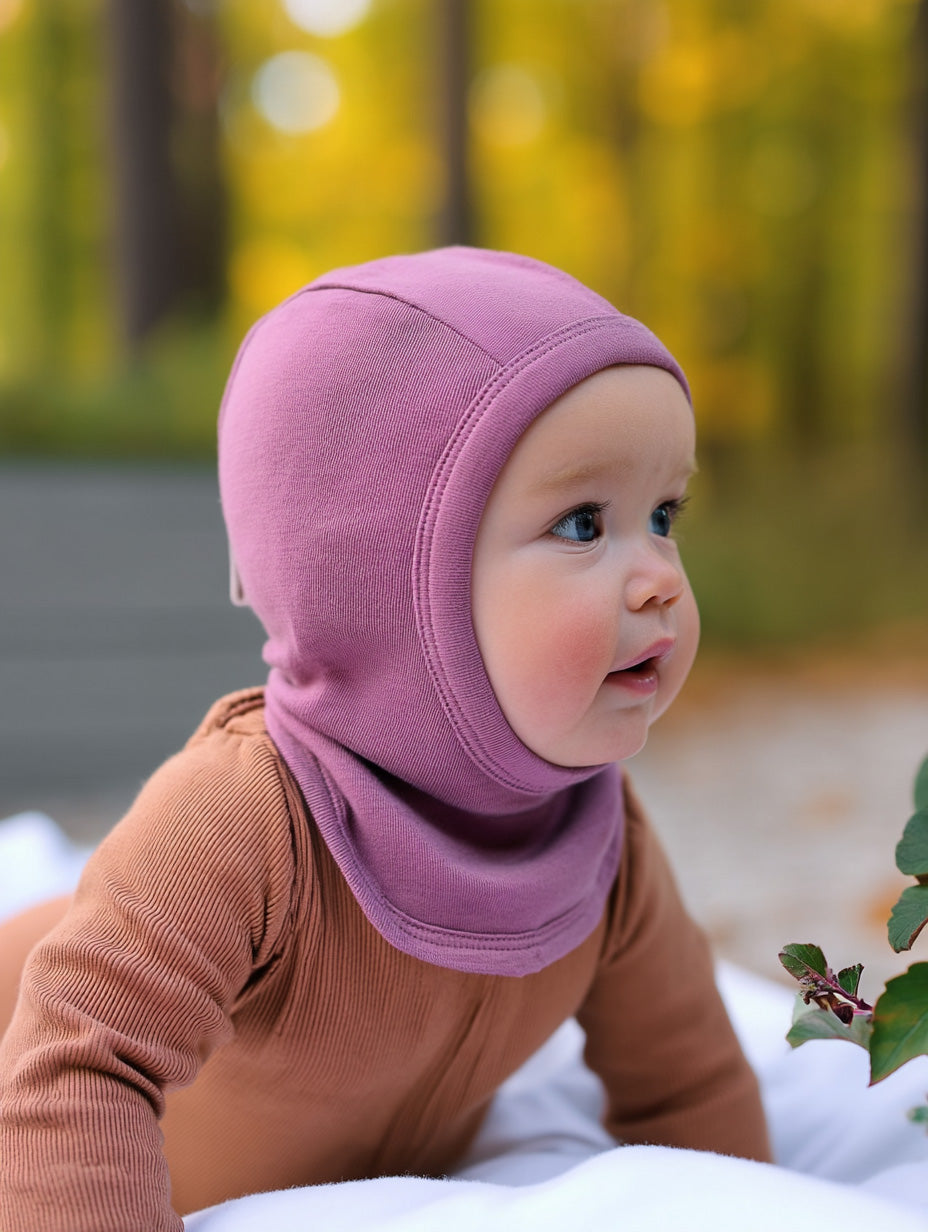 Wollen Kinder Balaclava / Bivakmuts - Lavender Mist