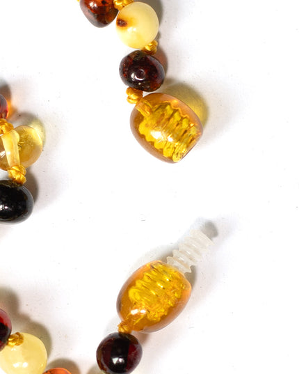 Baby/Kind – Bernsteinarmband – runde Rohperlen – 14 cm – Cognac