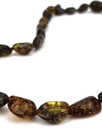 Baby/Kind - Barnsteen ketting - groen ovalen kraaltjes- 33cm - Lille Barn - With ♥ for the smallest