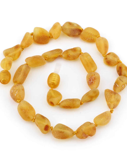 Baby/Kind - Barnsteen ketting - honey - ovalen ruwe steentjes - 33cm - Lille Barn - With ♥ for the smallest